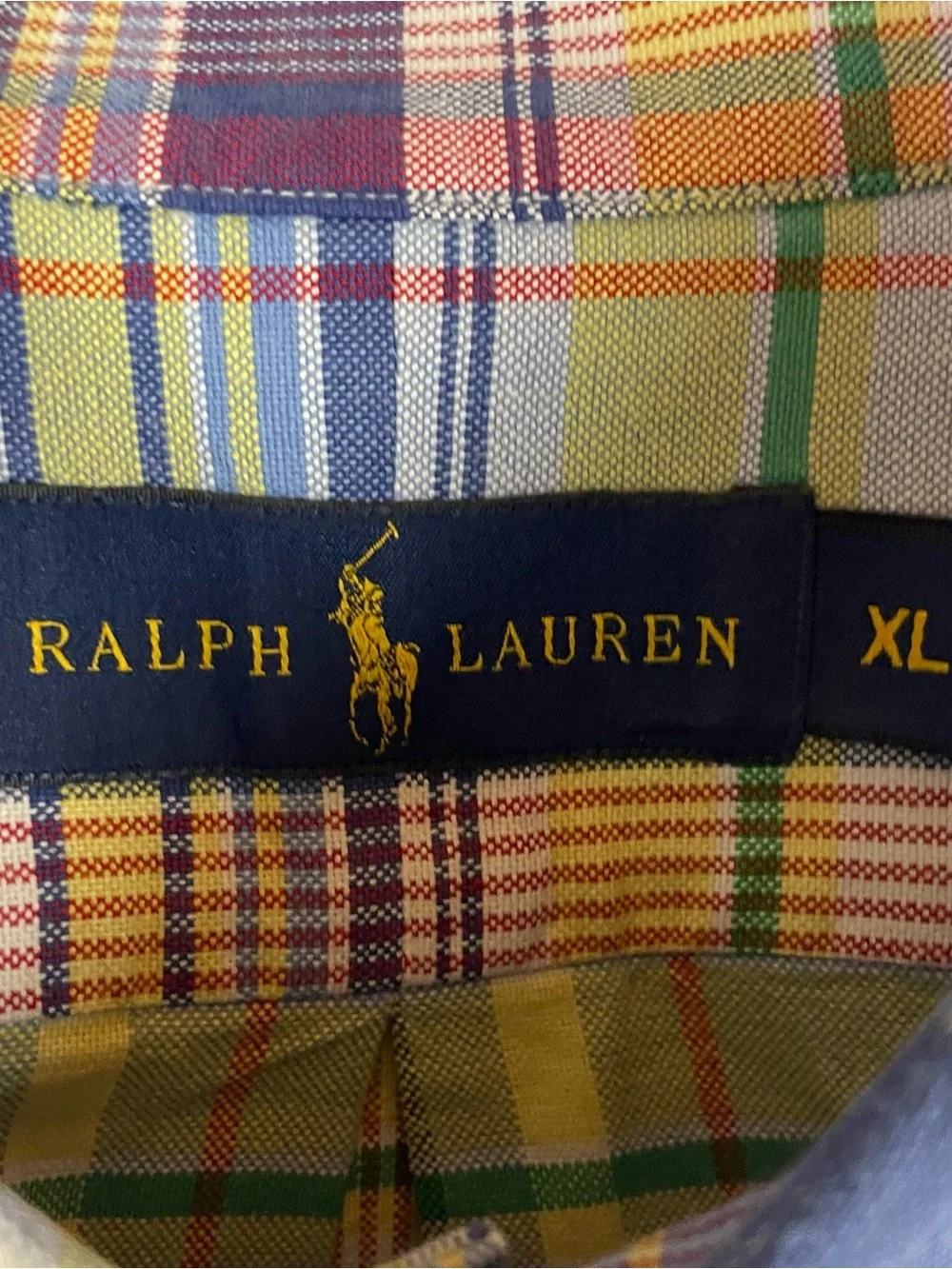 Polo Ralph Lauren Oxford Shirt Men’s XL Plaid Button Down Flesh Pony 304